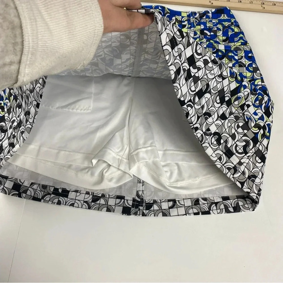 Slazenger Womens 6 Golf Tennis Athletic Skort Blue Green Geometric Pattern - Picture 4 of 7